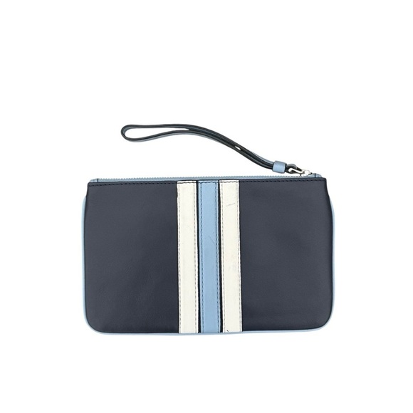 Coach Navy Blue Leather Wristlet - Picture 2 of 13